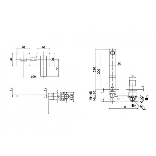 Смеситель для раковины Paffoni Elle EL105NO70 Смеситель для раковины Paffoni Elle EL105NO70
