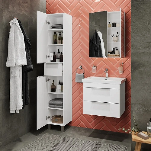 Комплект мебели STWORKI Копенгаген 60 белая, подвесная, в современном стиле, российская (гарнитур, к 467206 Комплект мебели STWORKI Копенгаген 60 белая, подвесная, в современном стиле, российская (гарнитур, к 467206