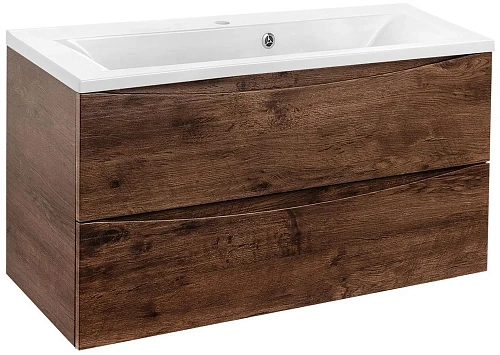 Тумба под раковину Vincea Mia 900 подвесная, 2 выкатных ящика soft close, R.Wood VMC-2MA900RW Тумба под раковину Vincea Mia 900 подвесная, 2 выкатных ящика soft close, R.Wood VMC-2MA900RW