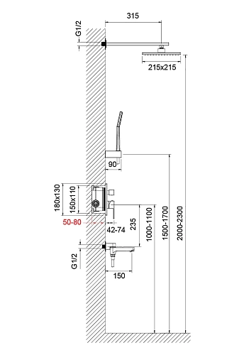 Душевая система Timo Selene SX-3069/03SM встраиваемая черный Душевая система Timo Selene SX-3069/03SM встраиваемая черный