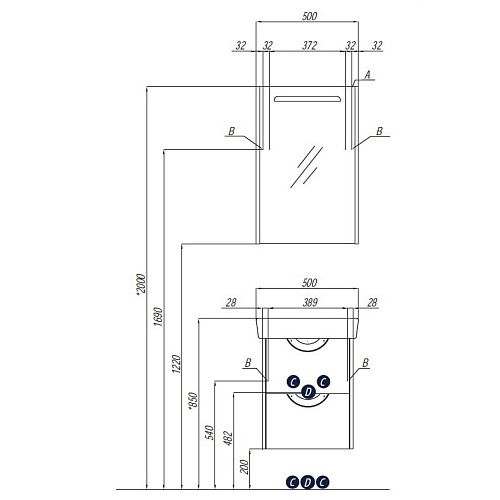 Тумба с раковиной Aquaton Сильва 50 1A2117K1SIW70 дуб полярный Тумба с раковиной Aquaton Сильва 50 1A2117K1SIW70 дуб полярный