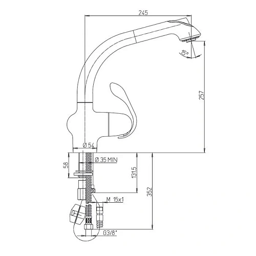 Душевой гарнитур Paini 53CR440QP6 квадратый Душевой гарнитур Paini 53CR440QP6 квадратый