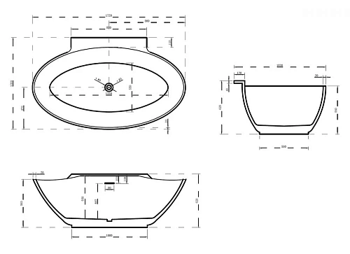 Акриловая ванна ABBER AB9237 172x103 универсальная, белая Акриловая ванна ABBER AB9237 172x103 универсальная, белая