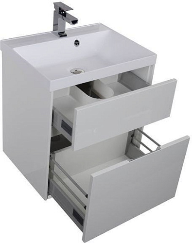 Тумба под раковину Aquanet Латина 60 белый (2 ящика) 00179934 Тумба под раковину Aquanet Латина 60 белый (2 ящика) 00179934