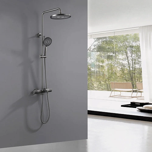 Душевая система ABBER Thermostat AF8516NGL с термостатом и изливом, никель Душевая система ABBER Thermostat AF8516NGL с термостатом и изливом, никель