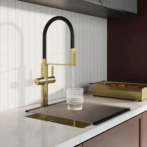 Смеситель для кухни IDDIS Ikon (IKNMGFFi05) под фильтр с гибким изливом, матовое золото Смеситель для кухни IDDIS Ikon (IKNMGFFi05) под фильтр с гибким изливом, матовое золото