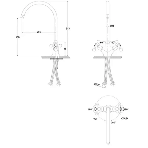 Смеситель для кухни Kaiser Carlson 11153/11053 Смеситель для кухни Kaiser Carlson 11153/11053