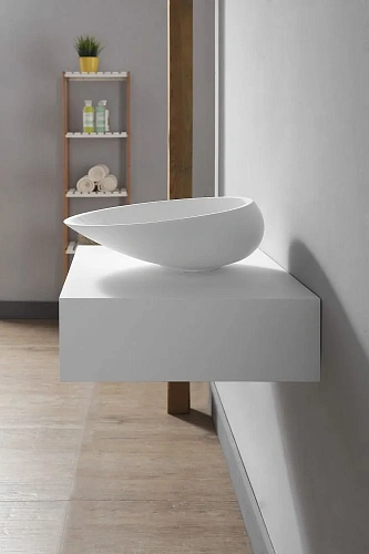 Тумба под раковину ABBER Stein AS1612 подвесная, белая матовая Тумба под раковину ABBER Stein AS1612 подвесная, белая матовая