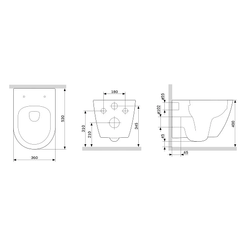 Унитаз подвесной Damixa Apollo DX22C1700SC безободковый с сиденьем микролифт Унитаз подвесной Damixa Apollo DX22C1700SC безободковый с сиденьем микролифт