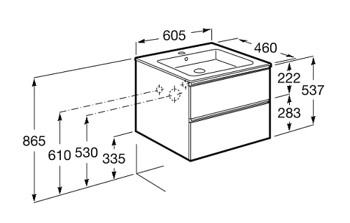 Тумба под раковину Roca The Gap 60 белый глянец 2 ящика A857397806 Тумба под раковину Roca The Gap 60 белый глянец 2 ящика A857397806