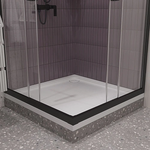 Душевой уголок STWORKI Дублин 100x100 см профиль черный матовый 464900 Душевой уголок STWORKI Дублин 100x100 см профиль черный матовый 464900