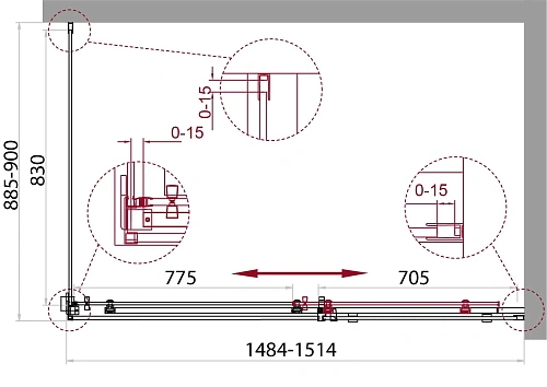 Душевой уголок BelBagno ACQUA-AH-1-150/90-C-NERO Душевой уголок BelBagno ACQUA-AH-1-150/90-C-NERO