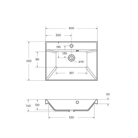 Раковина BelBagno BB600/450-LV-MR-AST 600x450 Раковина BelBagno BB600/450-LV-MR-AST 600x450