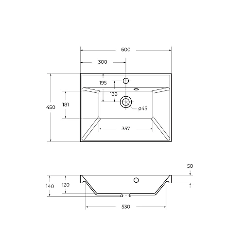 Раковина BelBagno BB600/450-LV-MR-AST 600x450 Раковина BelBagno BB600/450-LV-MR-AST 600x450