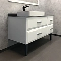 Тумба с раковиной Comforty Империя-120 00-00013788 белая с графитовой столешницей с Comforty 78189 Тумба с раковиной Comforty Империя-120 00-00013788 белая с графитовой столешницей с Comforty 78189