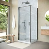 Душевой уголок Vegas-glass EP-Fis NOVO h2000 80*90 11 01 L 800x900 мм, профиль оружейная сталь, стекло прозрачное