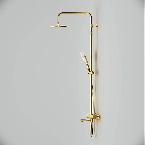 Душевая система AM.PM X-Joy F0785A599 с термостатом, верхний душ 220мм, золото Душевая система AM.PM X-Joy F0785A599 с термостатом, верхний душ 220мм, золото