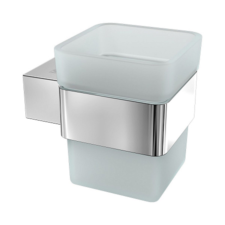 Стакан Lemark SMOOTH LINE с держателем, хром 9731013