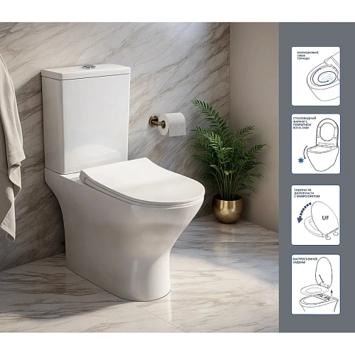 Унитаз напольный Ceruttispa BERNINA Tornado CT10815 безободковый, сиденье микролифт Унитаз напольный Ceruttispa BERNINA Tornado CT10815 безободковый, сиденье микролифт