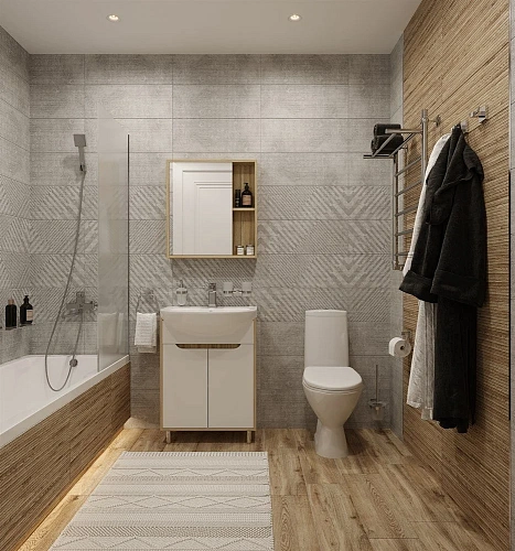 Комплект мебели DIWO Углич 60 в скандинавском стиле, белый, под дерево 461721 Комплект мебели DIWO Углич 60 в скандинавском стиле, белый, под дерево 461721