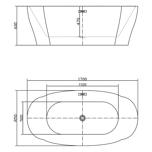 Ванна отдельностоящая Swedbe Vita 8804 1700мм Ванна отдельностоящая Swedbe Vita 8804 1700мм