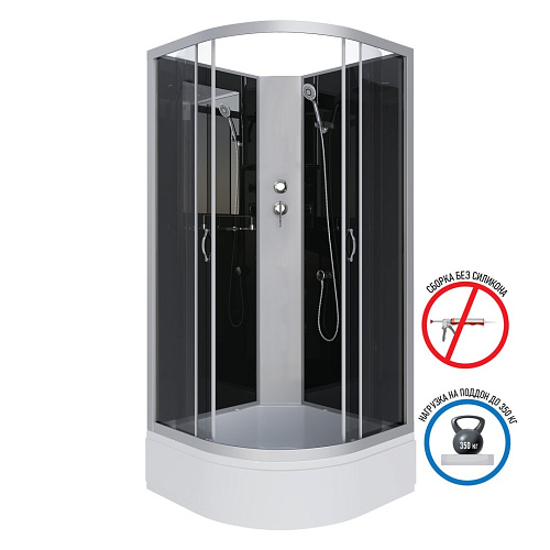 Душевая кабина Niagara Classic NG-3501-14BK (900х900х2000) средний поддон (26см) стекло тонированное 35011434BK Душевая кабина Niagara Classic NG-3501-14BK (900х900х2000) средний поддон (26см) стекло тонированное 35011434BK