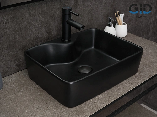 Раковина Gid Bm9091 53373 накладная черная матовая 48x37x13 Раковина Gid Bm9091 53373 накладная черная матовая 48x37x13