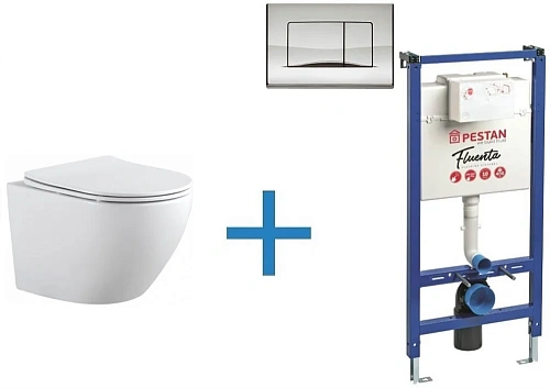 Комплект унитаза с инсталляцией Aquanet Rimless Cetus 2.0 W LX-1901 (инсталляция Pestan Fluenta SET4 Cetus 2.0 W + SET40006356AC Комплект унитаза с инсталляцией Aquanet Rimless Cetus 2.0 W LX-1901 (инсталляция Pestan Fluenta SET4 Cetus 2.0 W + SET40006356AC