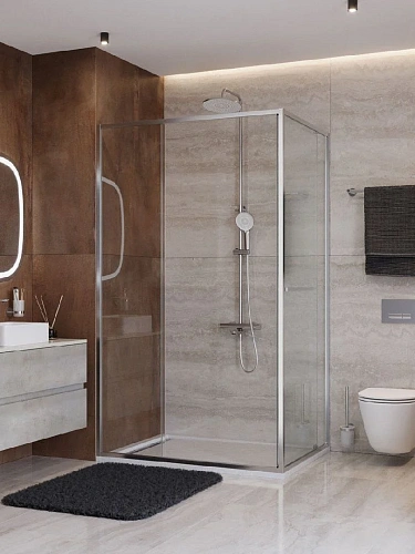 Душевой уголок CEZARES LUX-AH-FS-11-110/100-C-CR 110x100 см, профиль хром, стекло прозрачное Душевой уголок CEZARES LUX-AH-FS-11-110/100-C-CR 110x100 см, профиль хром, стекло прозрачное