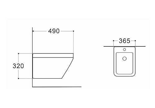 Биде подвесное Aquatek ЛИРА AQ1055-00, 490x365x320, цвет белый, крепеж Биде подвесное Aquatek ЛИРА AQ1055-00, 490x365x320, цвет белый, крепеж