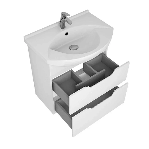 Тумба под раковину DREJA LAGUNA PLUS, 65 см, подвесная/напольная, 2 ящика, с опорами, белый глянец 9 99.0105 Тумба под раковину DREJA LAGUNA PLUS, 65 см, подвесная/напольная, 2 ящика, с опорами, белый глянец 9 99.0105