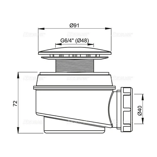 Сифон для поддона AlcaPlast A47CR-60 60 мм Сифон для поддона AlcaPlast A47CR-60 60 мм