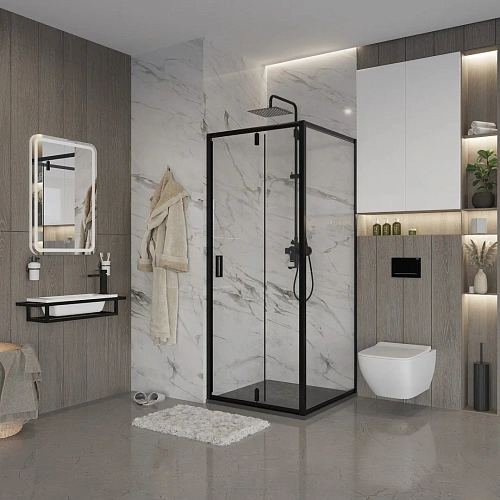 Душевой уголок Niagara Nova NG-83-9AB-A90B (90x90x195) квадратная, дверь распашная Душевой уголок Niagara Nova NG-83-9AB-A90B (90x90x195) квадратная, дверь распашная