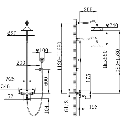 Душевая система Lemark Prime LM6162BRG, черный/розовое золото Душевая система Lemark Prime LM6162BRG, черный/розовое золото
