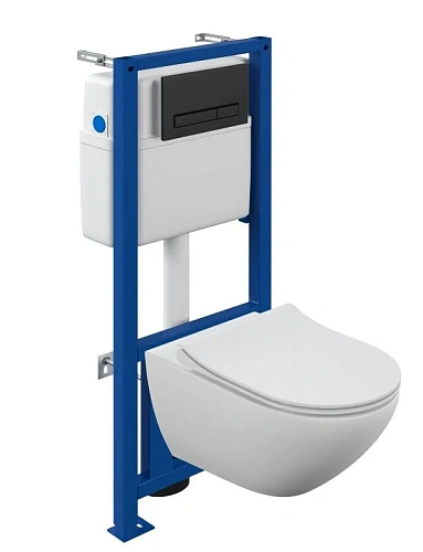 Комплект унитаза Cersanit STREET FUSION (A64577) инсталляции VECTOR и клавиши смыва BLICK пластик черный матовый 64577 Комплект унитаза Cersanit STREET FUSION (A64577) инсталляции VECTOR и клавиши смыва BLICK пластик черный матовый 64577