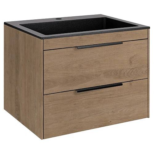 Тумба под раковину Vincea Chiara 2D 600 подвесная, 2 выкатных ящика soft-close, N.Oak VMC-2C2600NO Тумба под раковину Vincea Chiara 2D 600 подвесная, 2 выкатных ящика soft-close, N.Oak VMC-2C2600NO