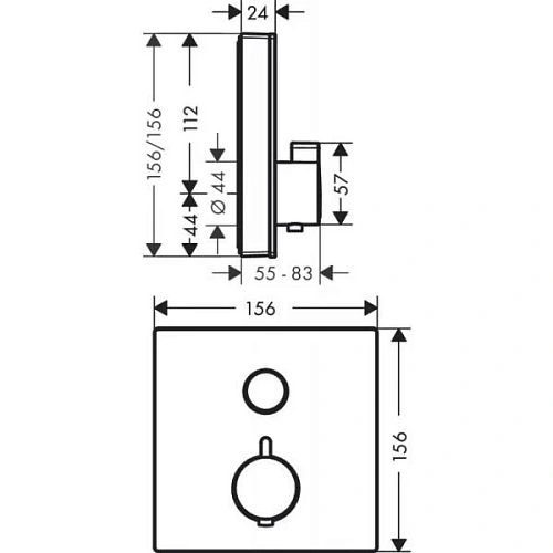 Смеситель для душа Hansgrohe ShowerSelect 15737400 термостатический с запорным вентилем Смеситель для душа Hansgrohe ShowerSelect 15737400 термостатический с запорным вентилем