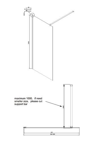 Душевая перегородка Ambassador Walk-in 1 (900x2000) Душевая перегородка Ambassador Walk-in 1 (900x2000)