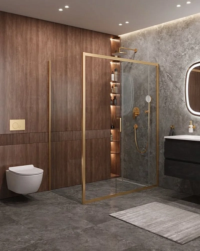 Душевой уголок CEZARES MOLVENO-AH-11-160/90-C-BORO-IV цвет профиля брашированное золото стекло прозрачное 1600x900 мм Душевой уголок CEZARES MOLVENO-AH-11-160/90-C-BORO-IV цвет профиля брашированное золото стекло прозрачное 1600x900 мм