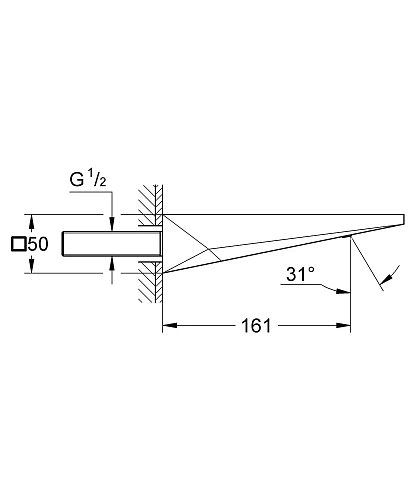Излив для ванны GROHE Allure Brilliant, настенный монтаж (13299DC0) Излив для ванны GROHE Allure Brilliant, настенный монтаж (13299DC0)