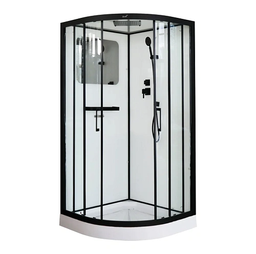 Душевая кабина Ceruttispa VIVA101B 100x100x215 профиль черный, стекло прозрачное Душевая кабина Ceruttispa VIVA101B 100x100x215 профиль черный, стекло прозрачное