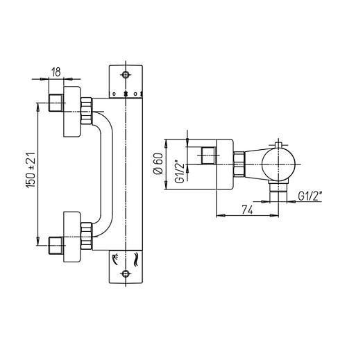 Смеситель для душа Paini Cox 78PJ511TH без аксессуара, с термостатом, золото матовое Смеситель для душа Paini Cox 78PJ511TH без аксессуара, с термостатом, золото матовое