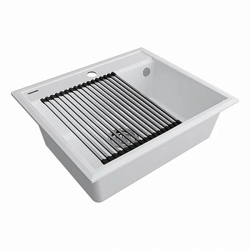 Кухонная мойка Paulmark STEPIA 60 с ролл-матом STEP брашированная PM115951-WH+R375-BS Кухонная мойка Paulmark STEPIA 60 с ролл-матом STEP брашированная PM115951-WH+R375-BS