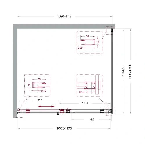 Душевой уголок BelBagno SOFT_CLOSE-2-AH-1-110/100-C-Cr 110x100 см, профиль хром, стекло прозрачное Душевой уголок BelBagno SOFT_CLOSE-2-AH-1-110/100-C-Cr 110x100 см, профиль хром, стекло прозрачное