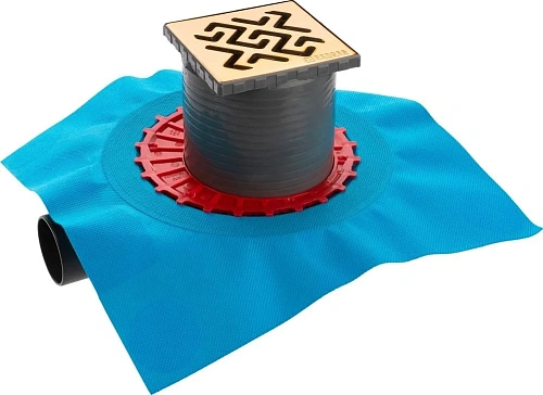 Душевой трап BERGES ZENTRUM Antik 150х150, золото глянец, выпуск D50 H65 боковой 092365 Душевой трап BERGES ZENTRUM Antik 150х150, золото глянец, выпуск D50 H65 боковой 092365