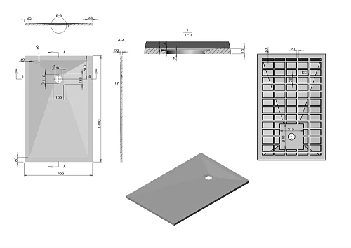 Душевой поддон Vincea VST-4SR9014G, 1400x900x30, серый из искусственного камня Душевой поддон Vincea VST-4SR9014G, 1400x900x30, серый из искусственного камня