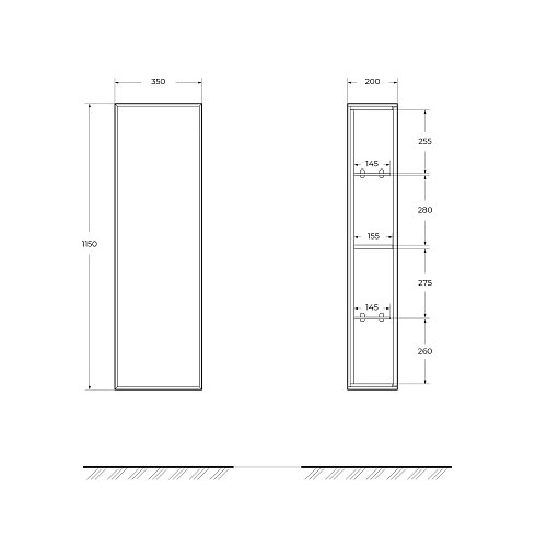 Шкаф-пенал CEZARES PORTOFINO 55965 Noce подвесной, реверсивный Шкаф-пенал CEZARES PORTOFINO 55965 Noce подвесной, реверсивный