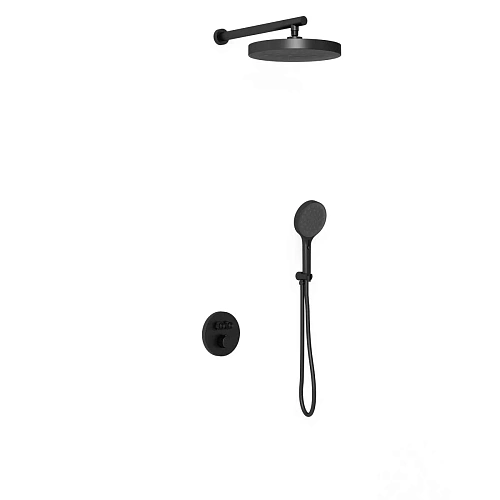 Душевая система Vincea Inspire VSFW-3I22MT2MB встраиваемый, термостатический, двухрежимный, черный Душевая система Vincea Inspire VSFW-3I22MT2MB встраиваемый, термостатический, двухрежимный, черный