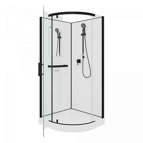 Душевая кабина Ceruttispa KORRA90B 90x90x205 профиль черный, стекло прозрачное Душевая кабина Ceruttispa KORRA90B 90x90x205 профиль черный, стекло прозрачное