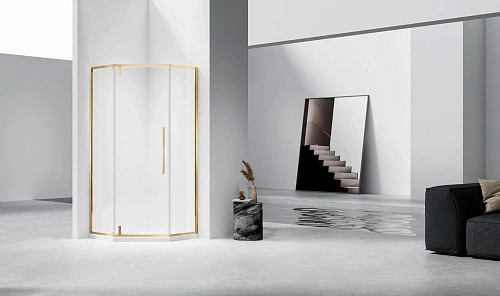 Душевой уголок Vincea Slim-N VSP-4SN100CLG, 1000x1000, брашированное золото, стекло прозрачное Душевой уголок Vincea Slim-N VSP-4SN100CLG, 1000x1000, брашированное золото, стекло прозрачное